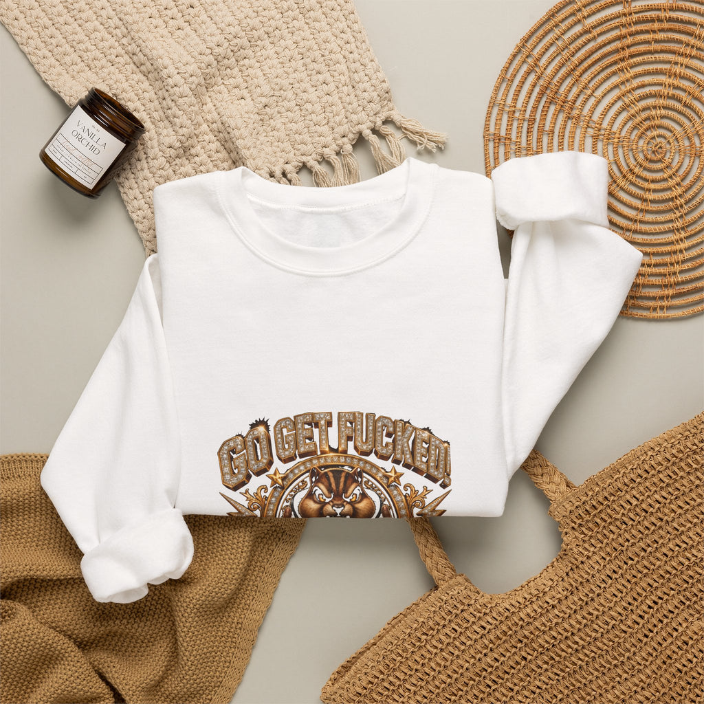 Tiger Graphic Crewneck Sweatshirt — "Go Get F***ing No Apologies"