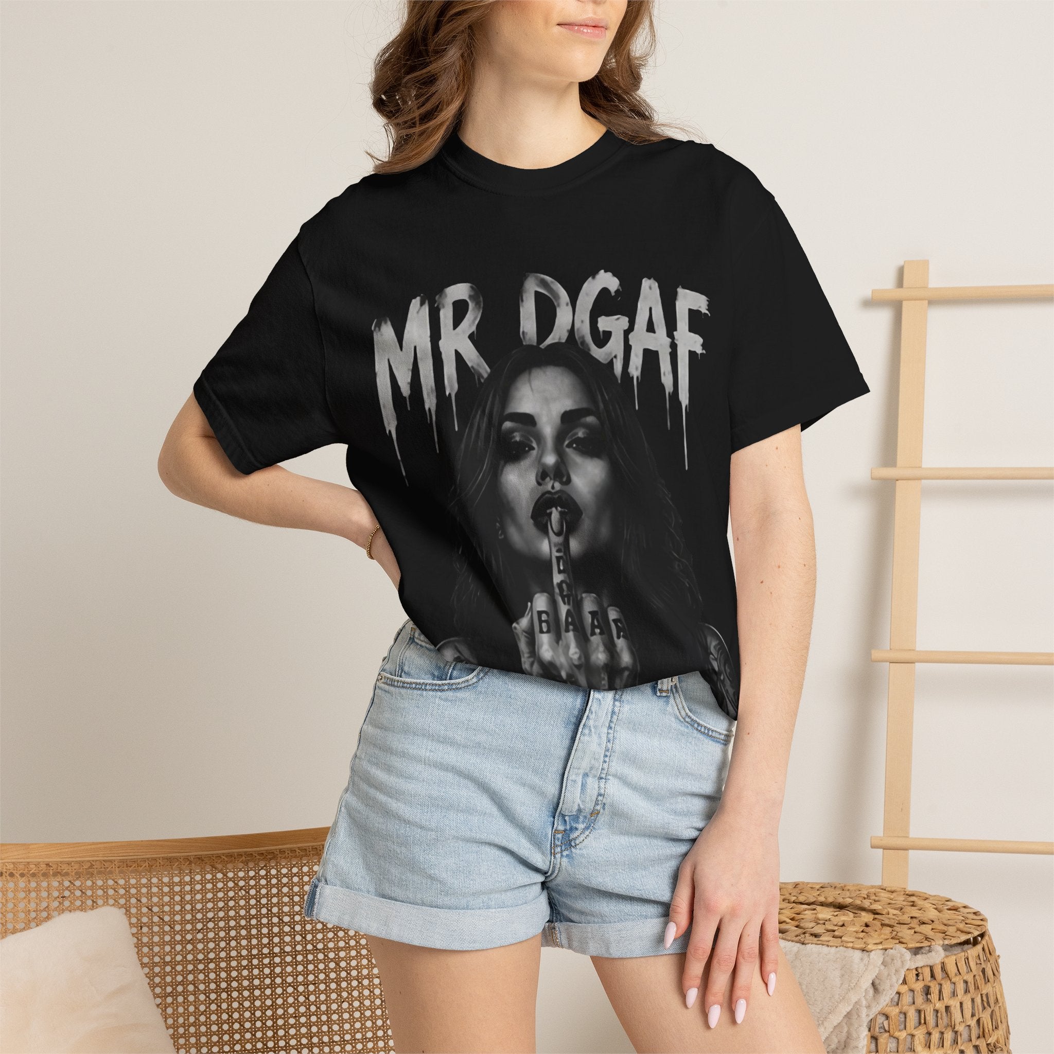Mr DGAF Graphic T-Shirt — Edgy Middle Finger Streetwear Tee - mrdgaf.shop