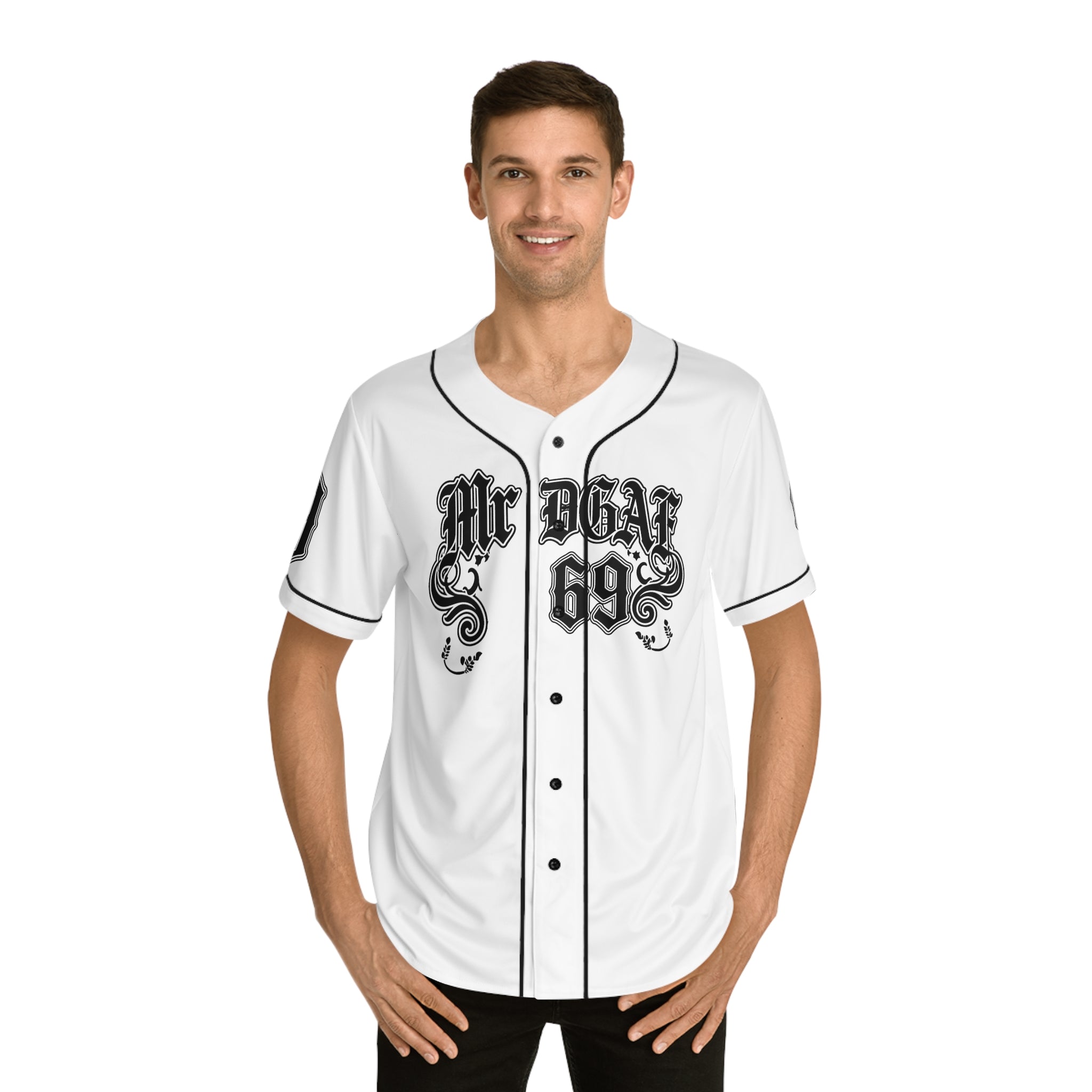 MrDGAF 69 Baseball Jersey — Vintage Gothic Numbered Men’s Sports Tee - mrdgaf.shop