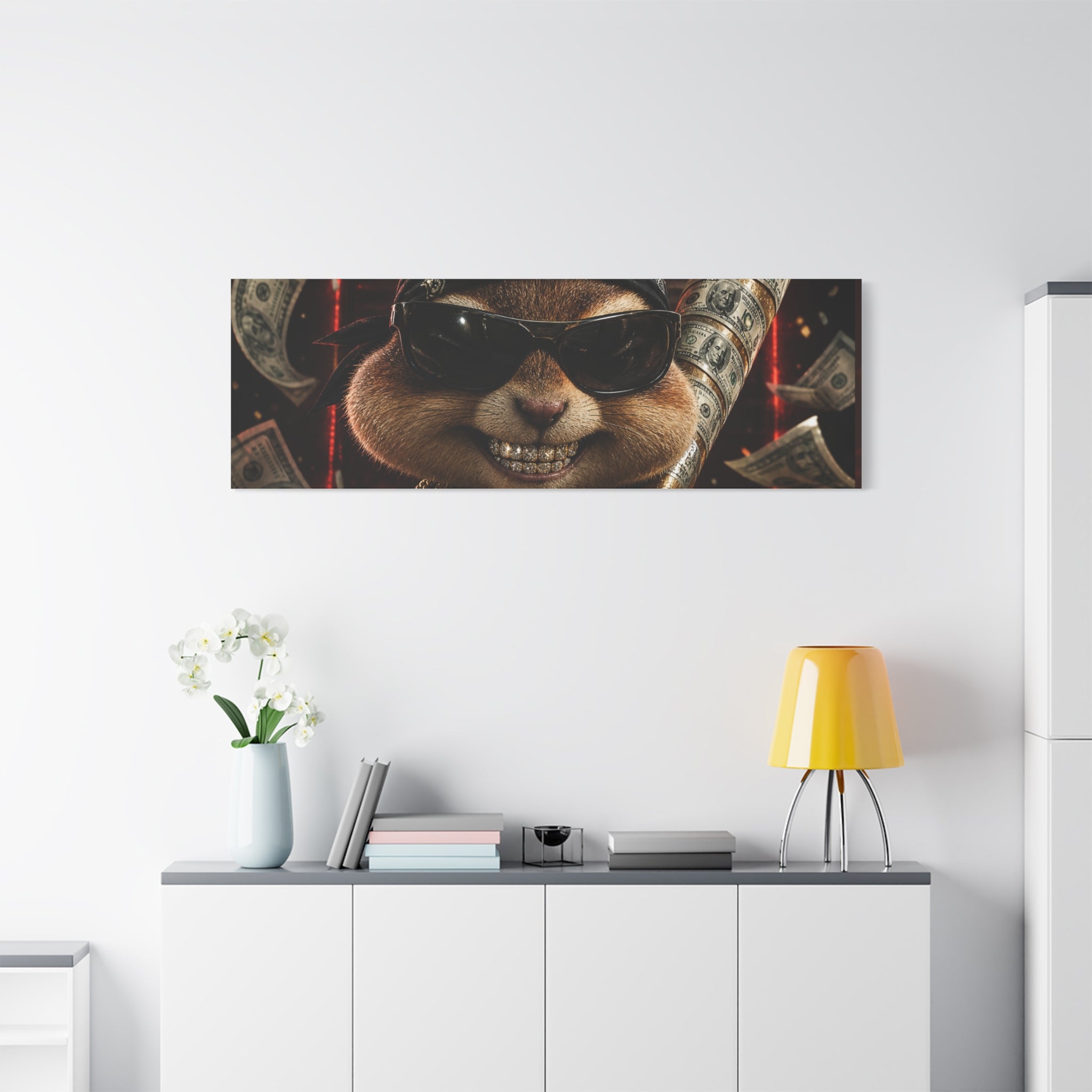 Dark Cardinal Bunny Canvas Print — Gothic Rabbit Wall Art