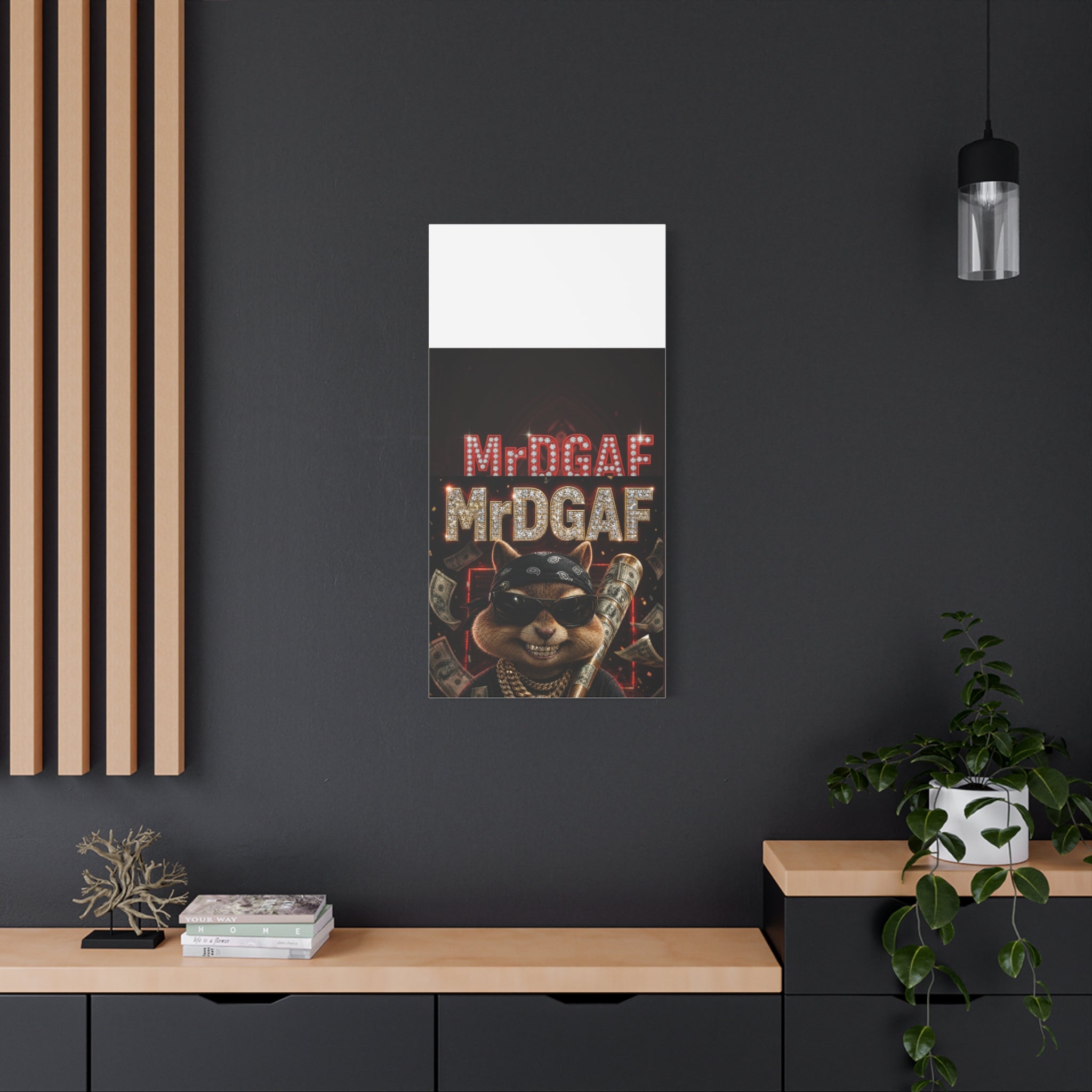 Dark Cardinal Bunny Canvas Print — Gothic Rabbit Wall Art