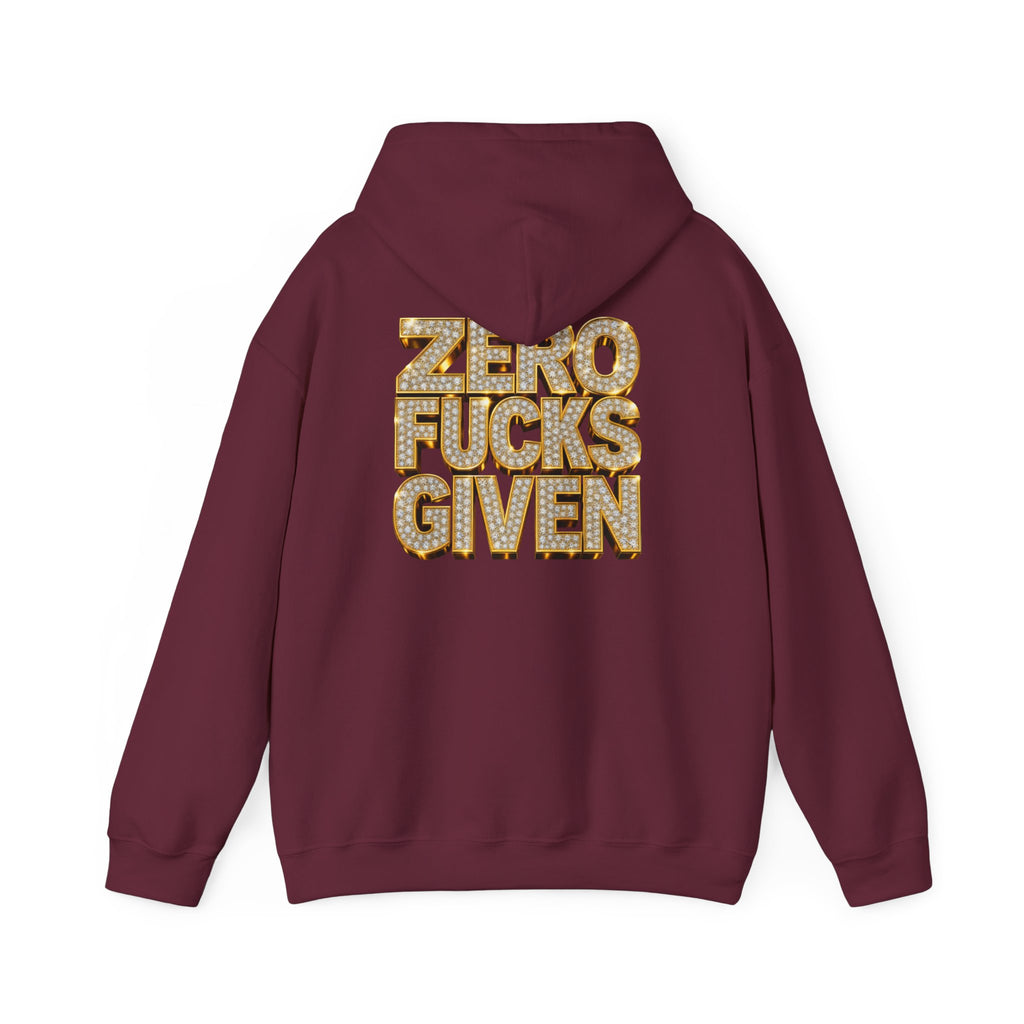 Zero Fucks Given Hoodie — Bold Marquee Lettering Graphic Pullover