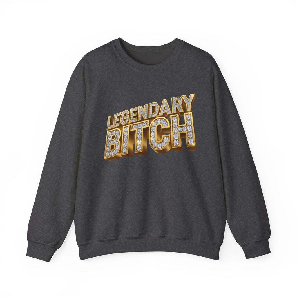 Legendary Bitch Graphic Sweatshirt – Bold Rhinestone-Style Crewneck for Women