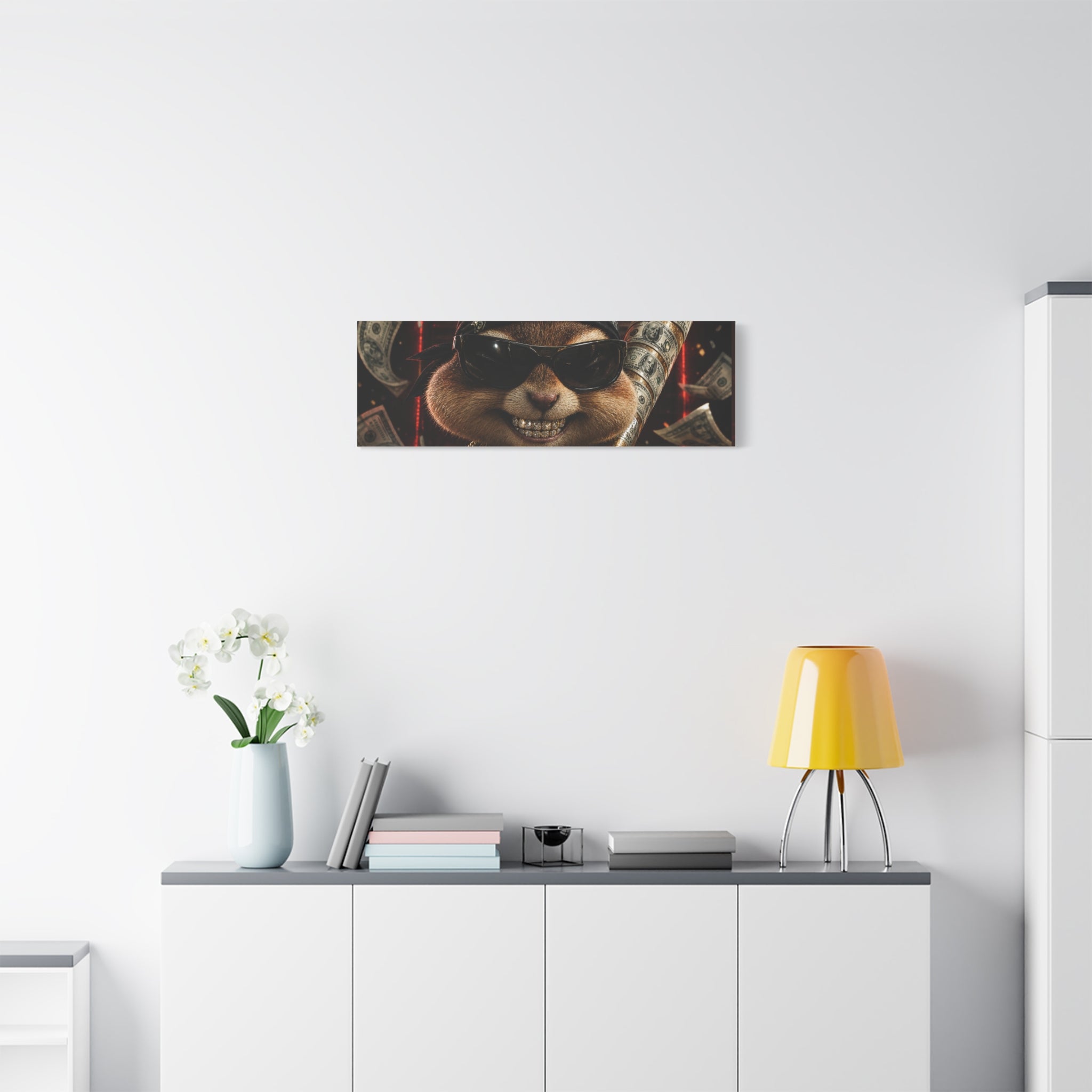 Dark Cardinal Bunny Canvas Print — Gothic Rabbit Wall Art