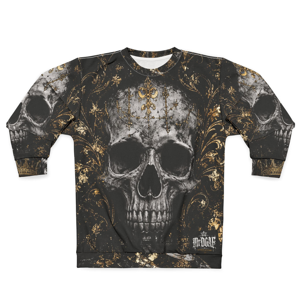 Skull Crown Sweatshirt — Gothic OGF All-Over Print - mrdgaf.shop