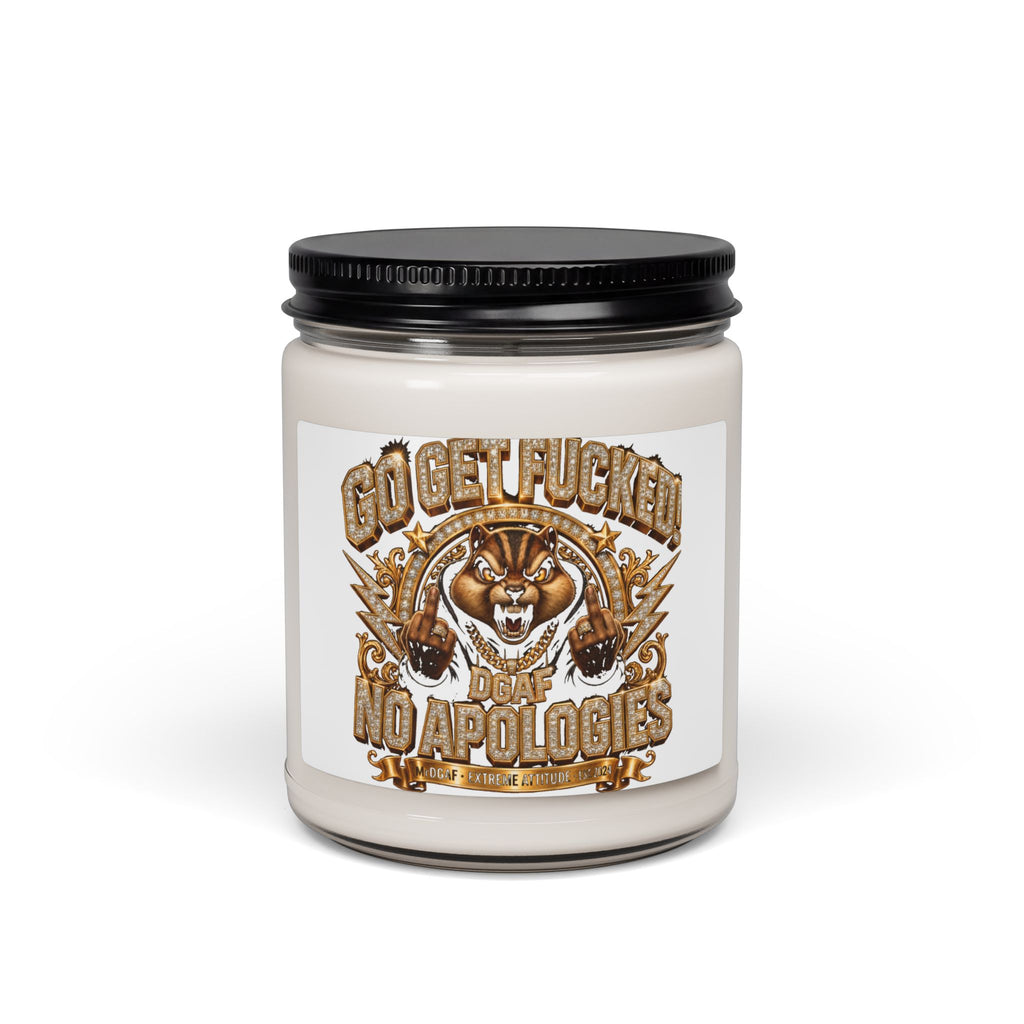 Scented Soy Candle — "Go Get Fucked, No Apologies" Bold Graphic 9oz