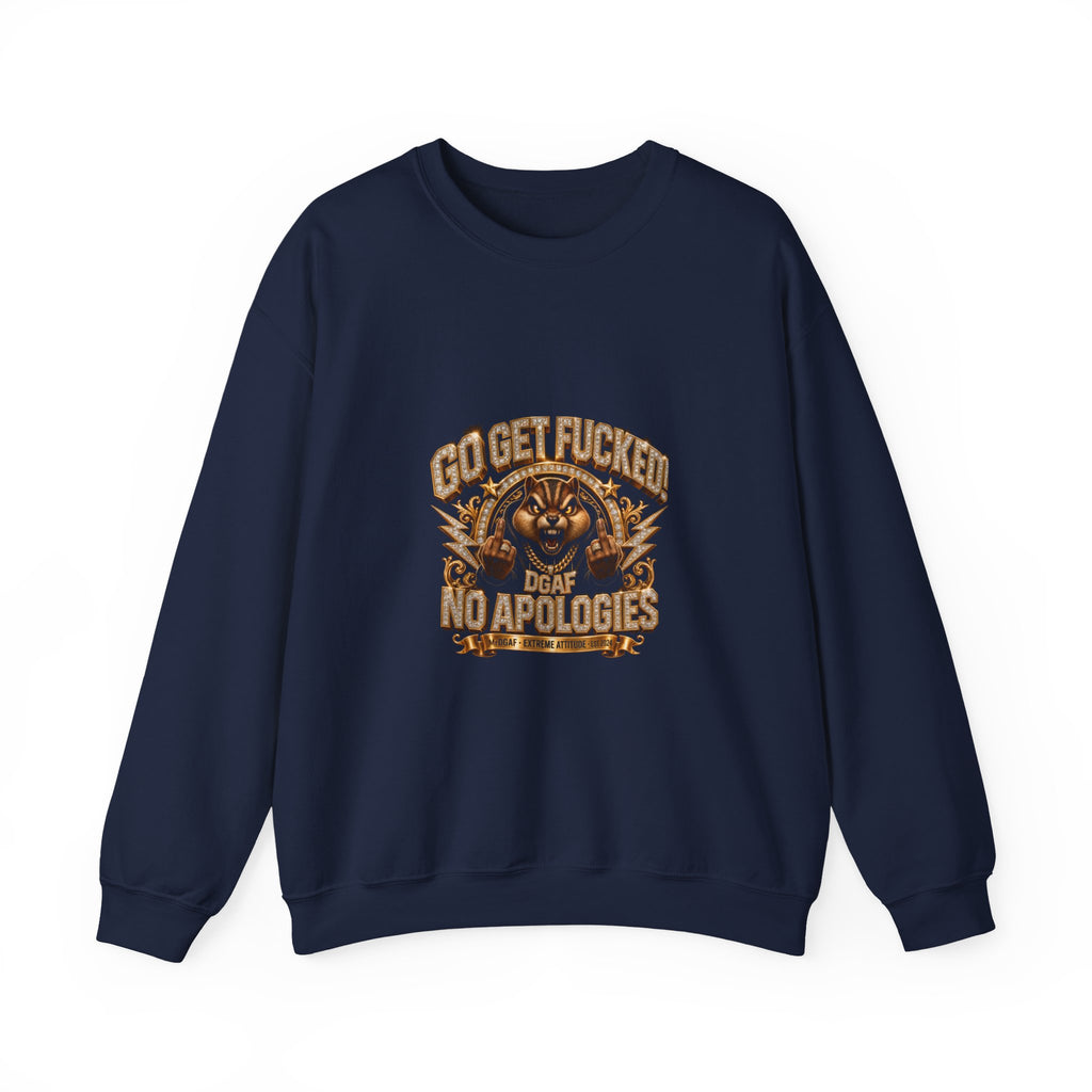 Tiger Graphic Crewneck Sweatshirt — "Go Get F***ing No Apologies"