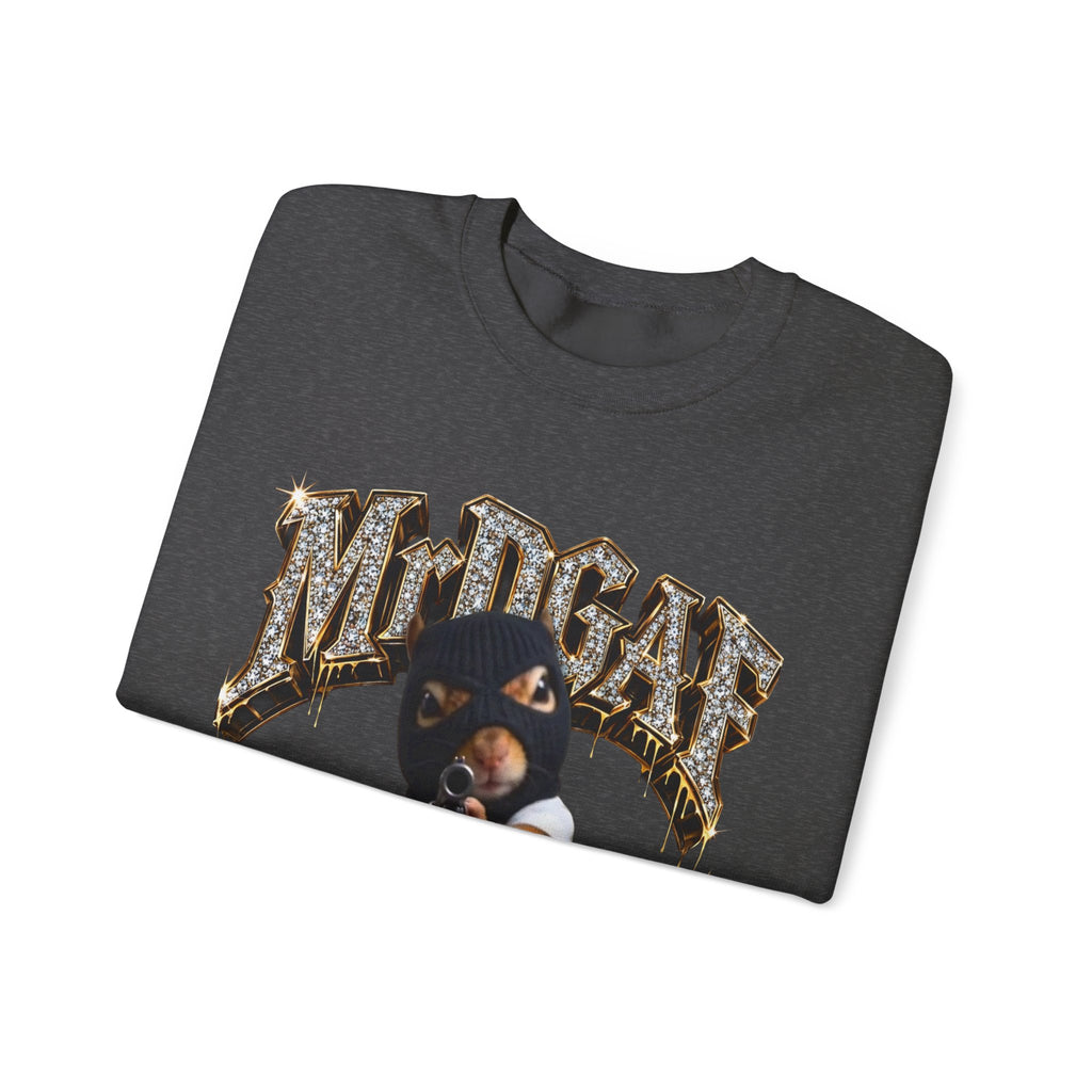 Crewneck Sweatshirt — 'Pure Fucking Evil' Graphic Pullover with Masked Bear Design