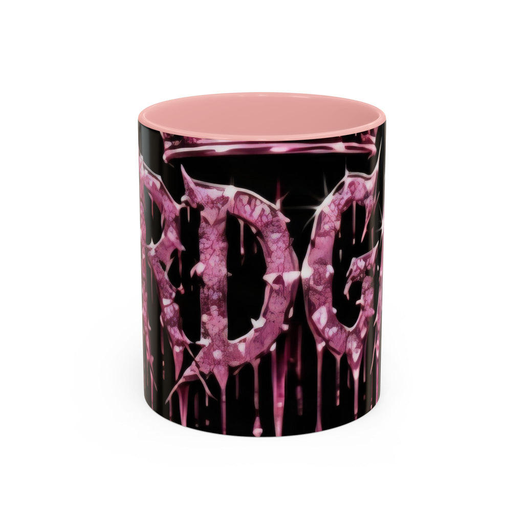 Dripping Pink Glitter Gothic Mug — Accent Coffee Cup (11/15oz) - mrdgaf.shop
