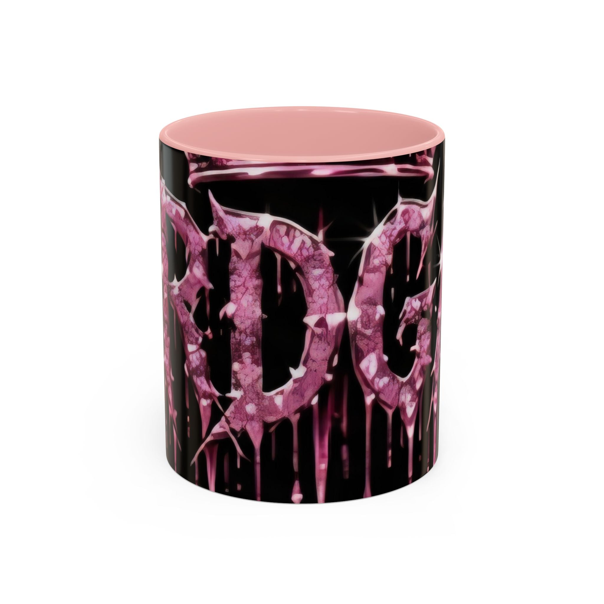 Dripping Pink Glitter Gothic Mug — Accent Coffee Cup (11/15oz) - mrdgaf.shop