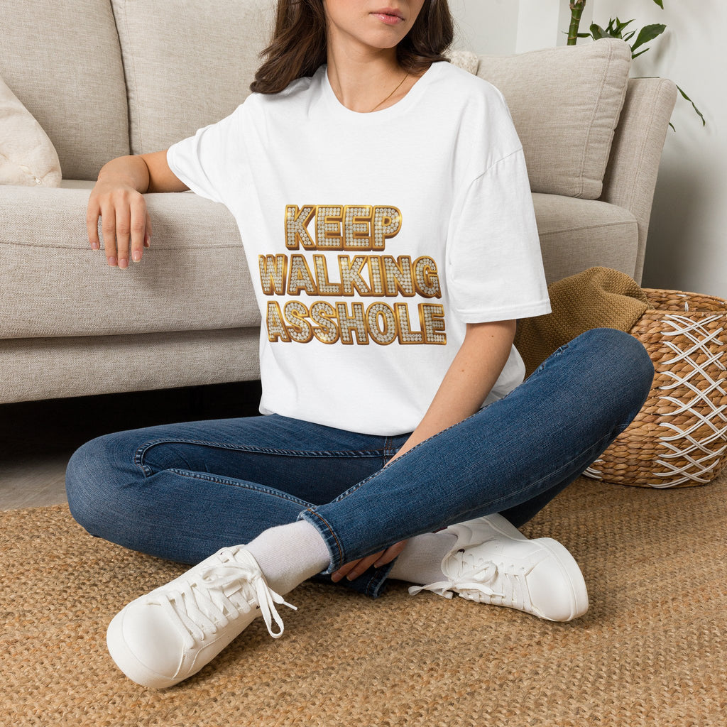 Keep Walking Asshole T-Shirt — Bold Retro Marquee Text Tee