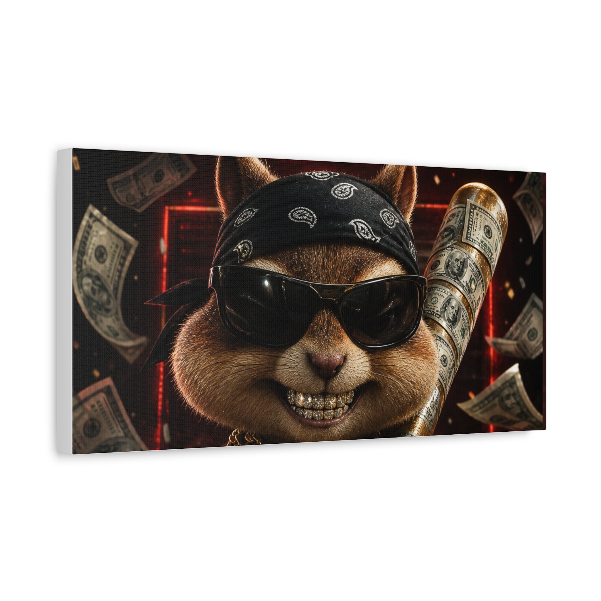 Dark Cardinal Bunny Canvas Print — Gothic Rabbit Wall Art