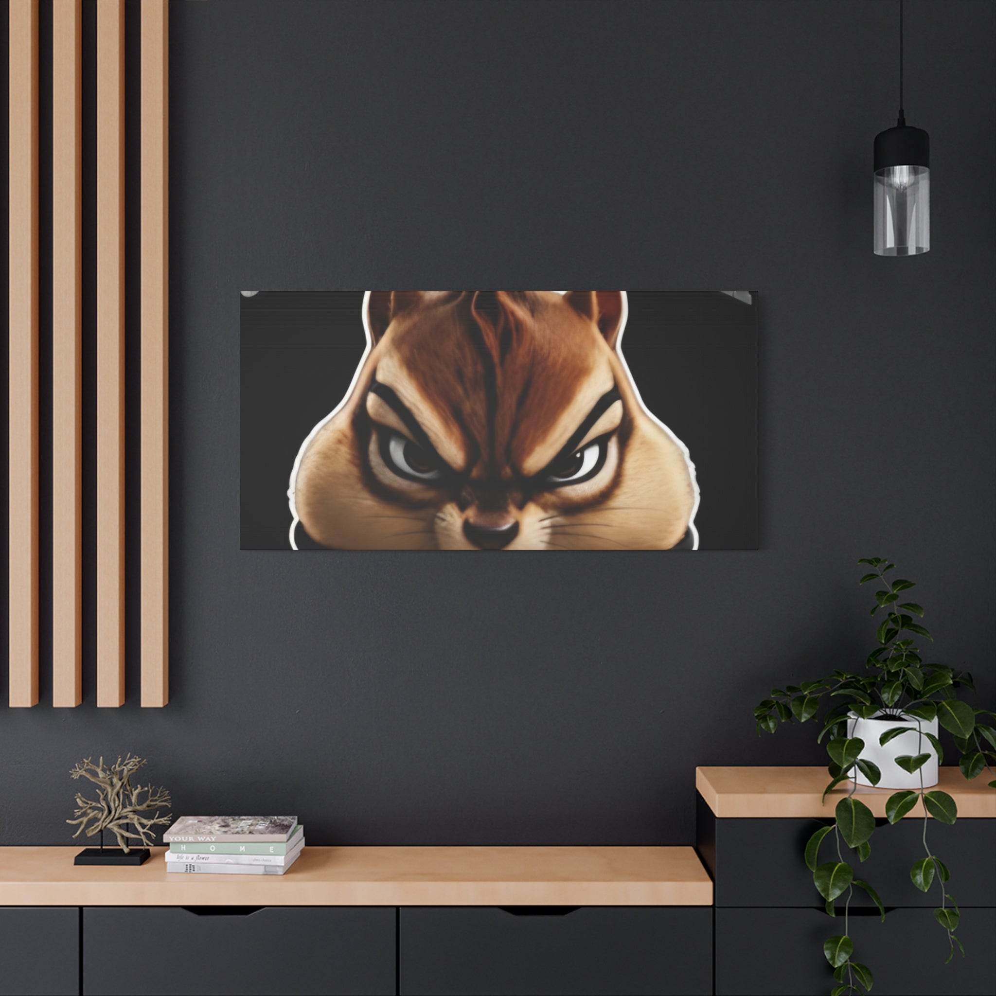 Edgy Chipmunk Canvas Print – "Go Fuck Yourself" Statement Wall Art