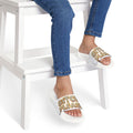 Youth Slide Sandals — 'Bitch Please' Gold Marquee Graphic