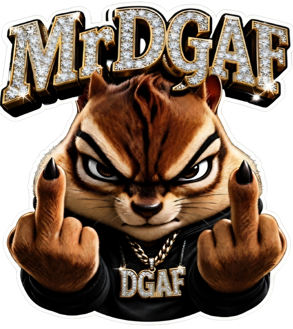 Kiss-Cut Vinyl Decal — Edgy 'Mr DGAF' Middle Finger Graphic Sticker (F*** You)